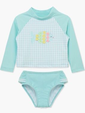 Little Me Aqua Rashguard Bikini Set. Size 18 months